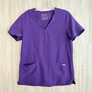 FIGS Casma Three-Pocket Scrub Top Women Small Technical Collection Purple FW1100